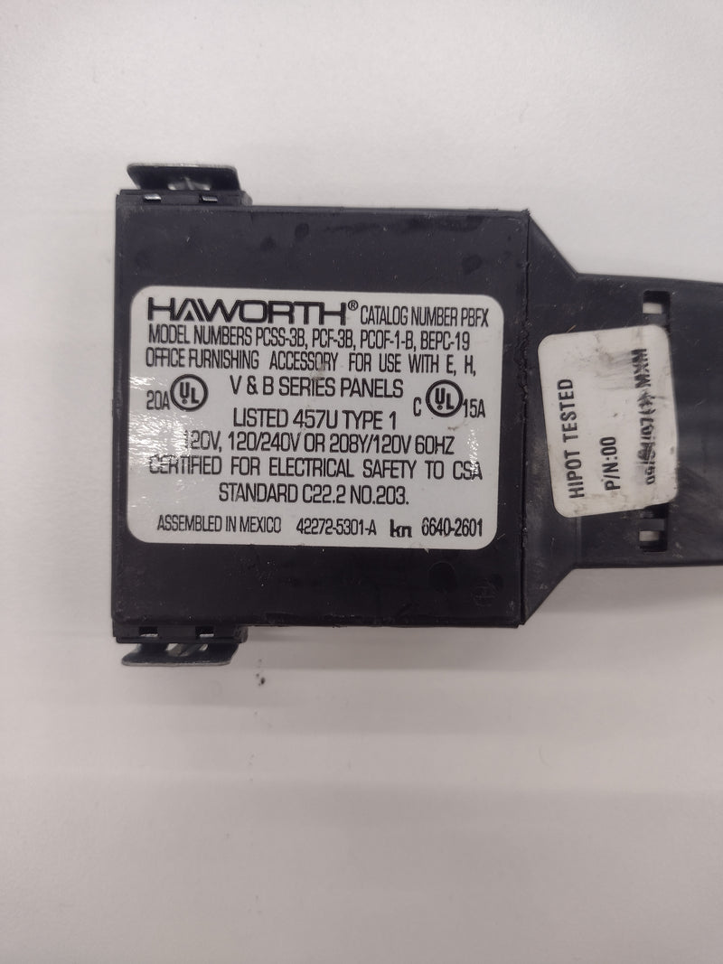 HAWORTH PBFX Cubicle Power Panel-to-Panel Connector, PCSS-3B PCF-3B PCOF-1-B BEP