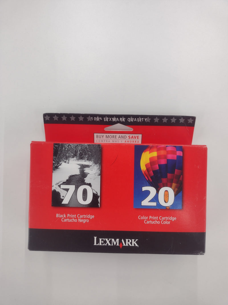NEW Lexmark Twin-Pack Black (70) and Tri-Color (20) Print Cartridges