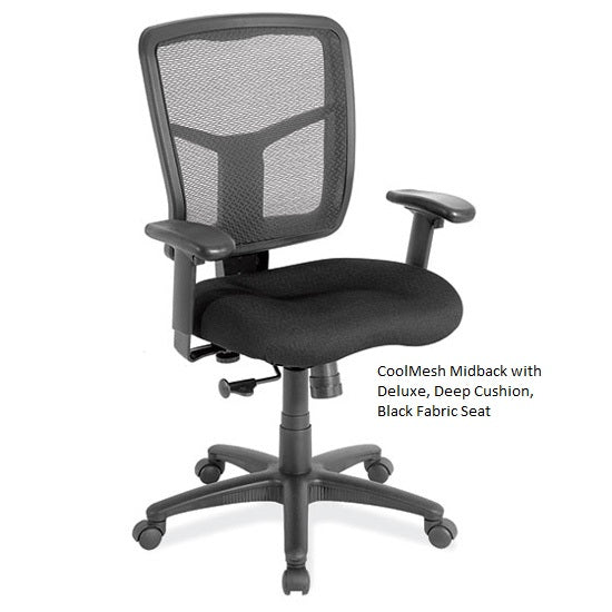 CoolMesh Deluxe-Seat Task Chair with 5 Adjustable Features & 11 Seat Types & Fabrics