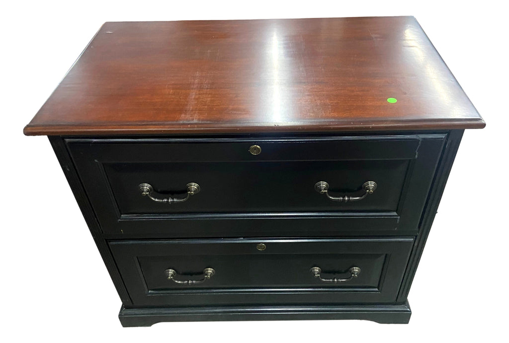 Pre-Owned Riverside Mahogany/Black 2-Drawer Lateral File Cabinet