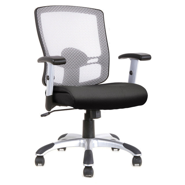 Office Source Artesa Collection Swivel Chairs with Mesh Back, Chrome Base, and Chrome Arms