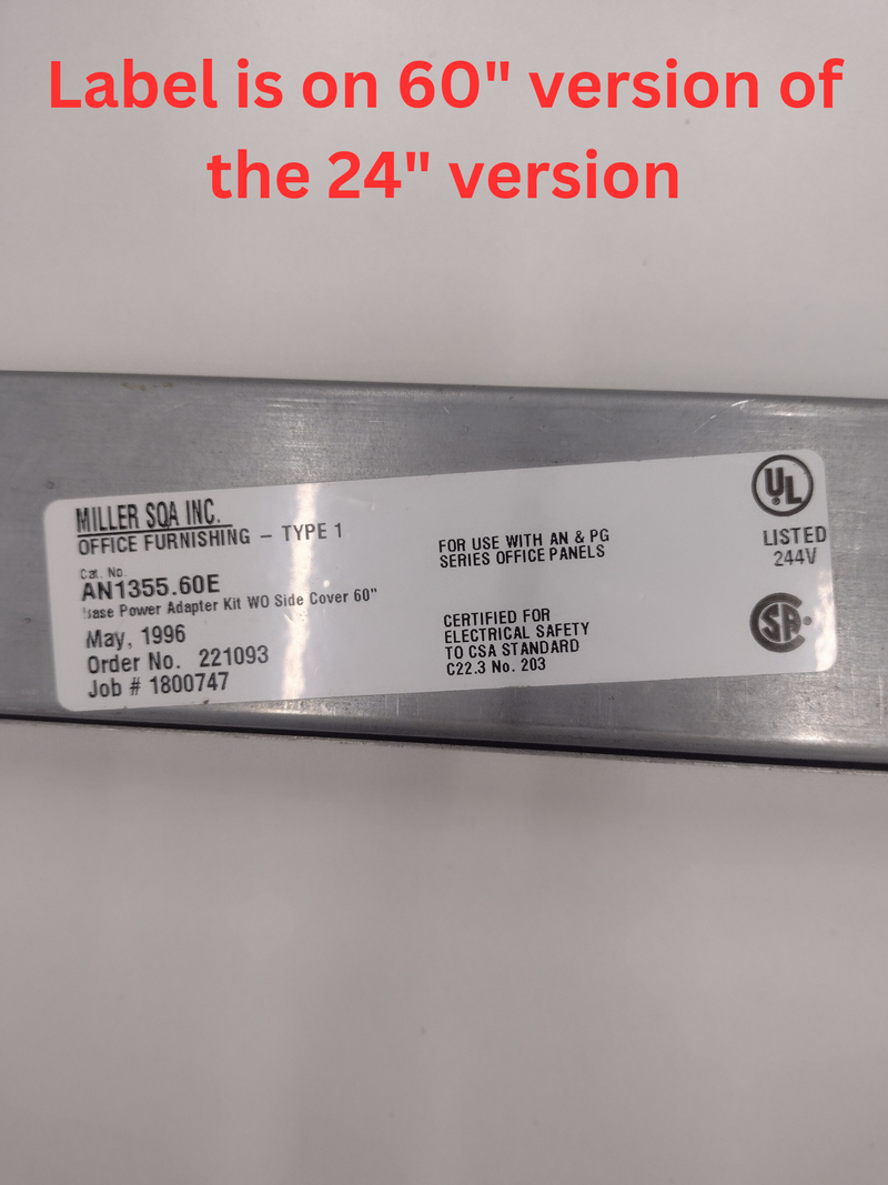 Herman Miller 24" A1355.24E Base Power Adapter "power kit" for Cubicles