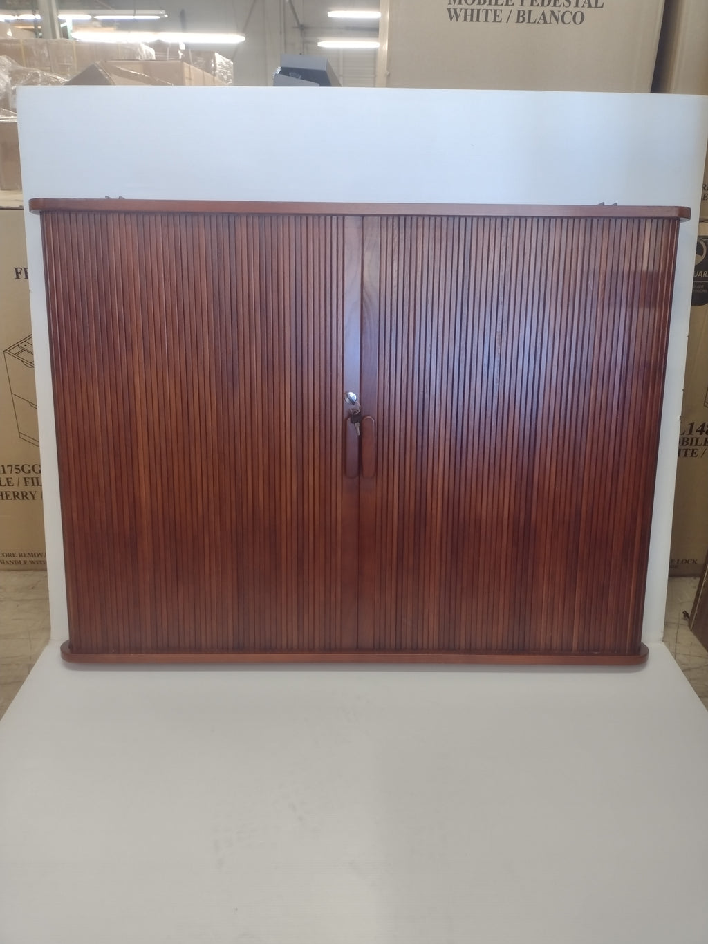 MooreCo 40(W)" x 30(H)" Dry Erase White Board w/sliding "bread box" doors + key