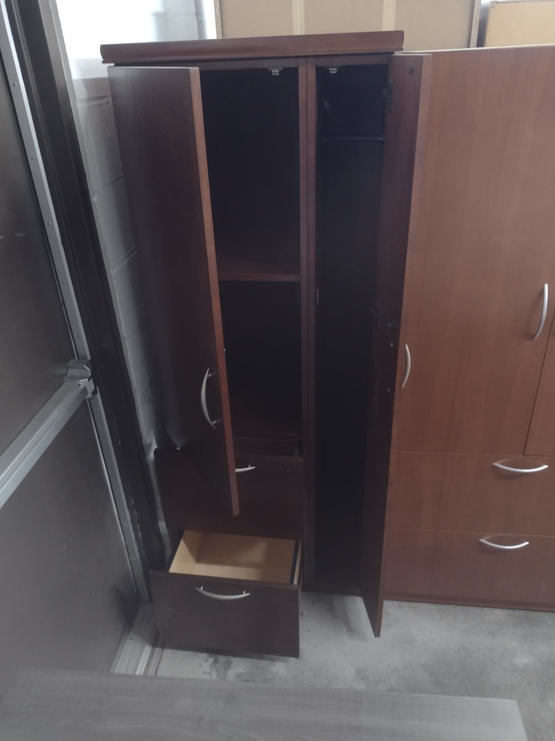 Pre-owned Kimball Cherry Veneer Wardrobe/File Unit