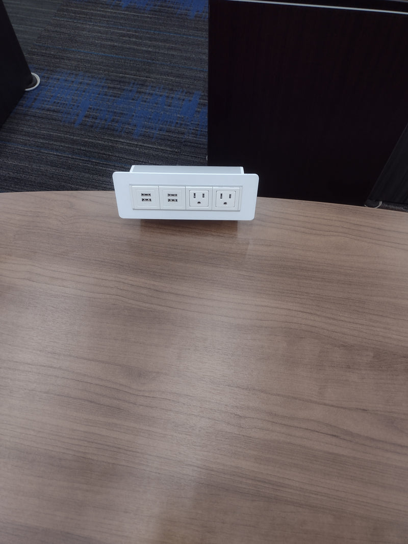 Byrne Axil X Desk Clamp Power Strip 2 AC Outlets 4 USB Charging Ports
