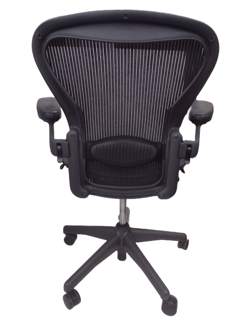 Pre-Owned Herman Miller Aeron Office Chair - Size B, Medium, Black, with Headrest Option