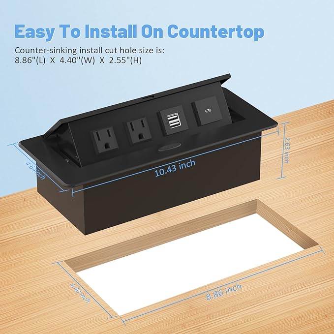 Black or White 20w Power Insert for Conference Tables