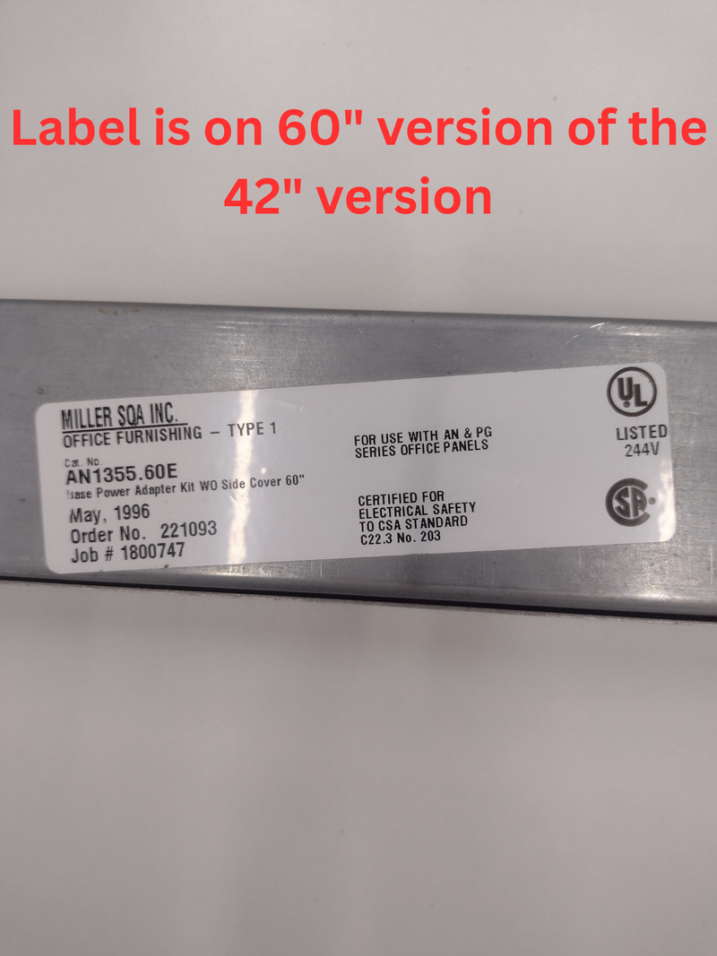 Herman Miller 42" A1355.42E Base Power Adapter "power kit" for Cubicles