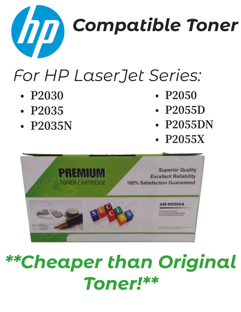 HP-Compatible Toner (AM-H0505A) for HP LaserJet P2030/P2050 Series Printers