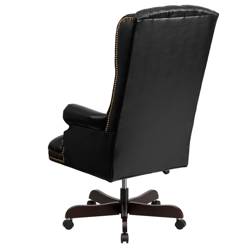 Extra High Back, Traditional, Button-Tufted, Executive Chair - Burgundy, Brown, or Black