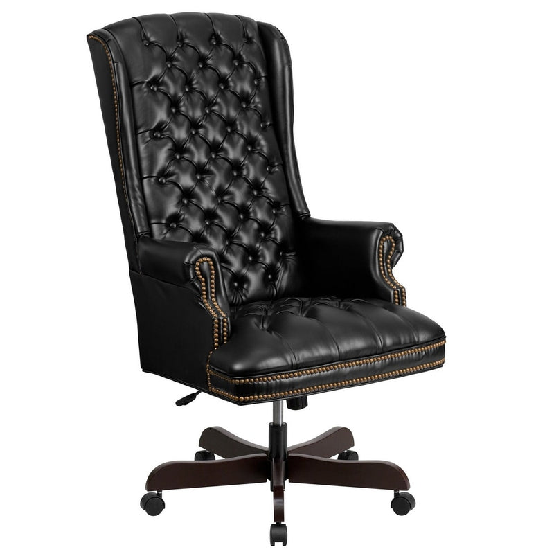 Extra High Back, Traditional, Button-Tufted, Executive Chair - Burgundy, Brown, or Black