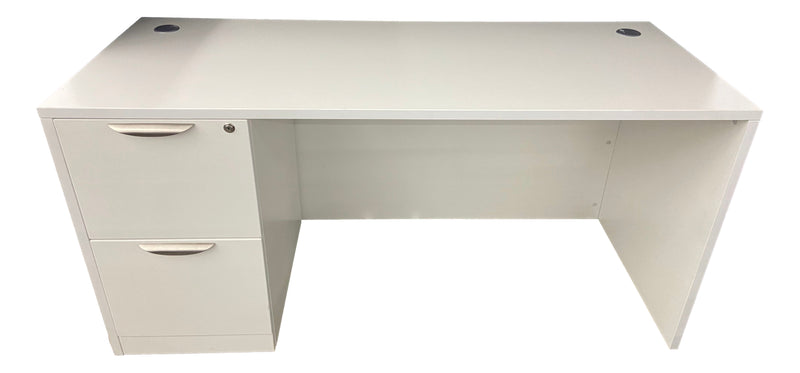 OfficeSource Desk, 7 Finishes, 24" x 60" or 66" or 71" with 2 File Drawers