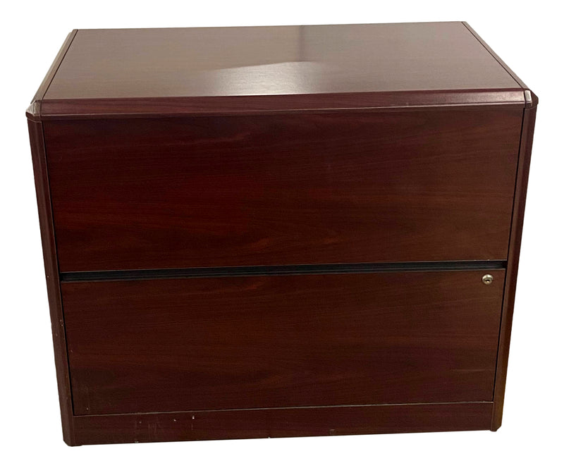 Pre-Owned 2-Drawer Mahogany Lateral File Cabinet