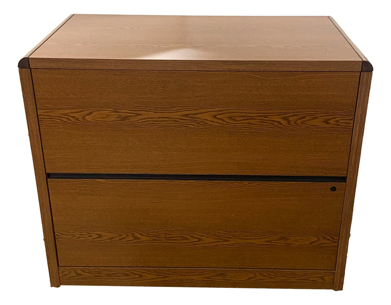Pre-Owned, HON Oak & Oak Laminate, 2-Drawer Lateral File Cabinet