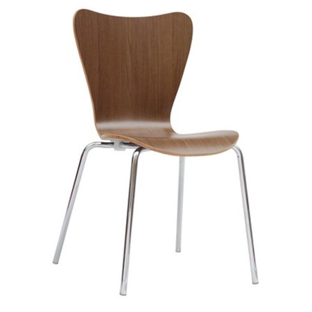 New Bleecker Street Cafe Seating Collection Wood Stack Chair with Chrome Base