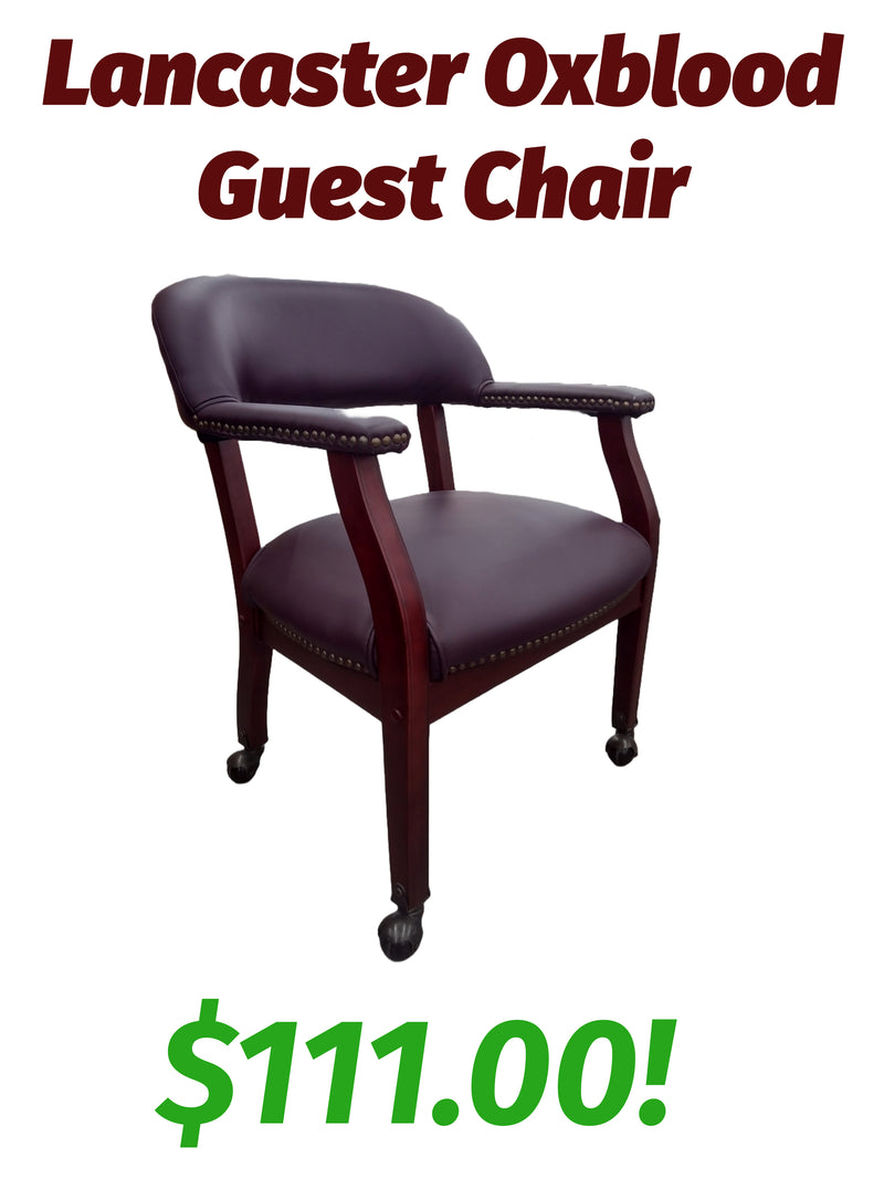 Pre-Owned Lancaster Guest Chair with Mahogany Frame and Casters