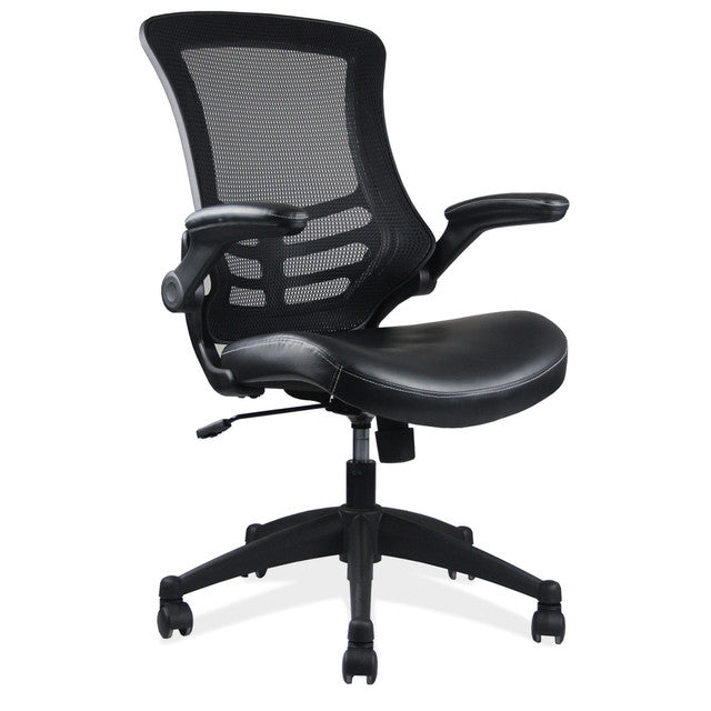 OfficeSource Serene Flip Arm Mesh Back Task Chair w/ Black Frame