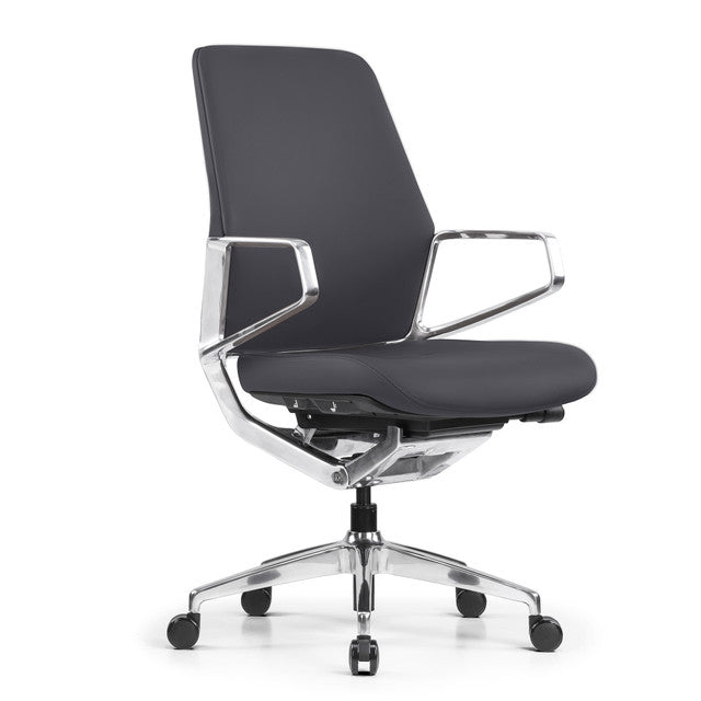 OfficeSource Veneto Executive High Back Chair w/Polished Aluminum Frame