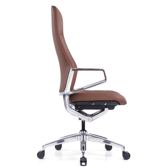 OfficeSource Veneto Executive High Back Chair w/Polished Aluminum Frame