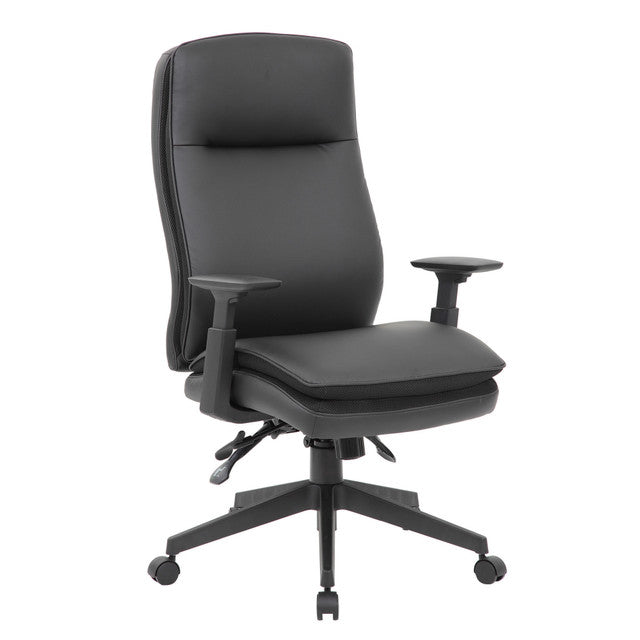 OfficeSource Obsidian High Back Executive Task Chair w/Adjustable Arms & Black Base