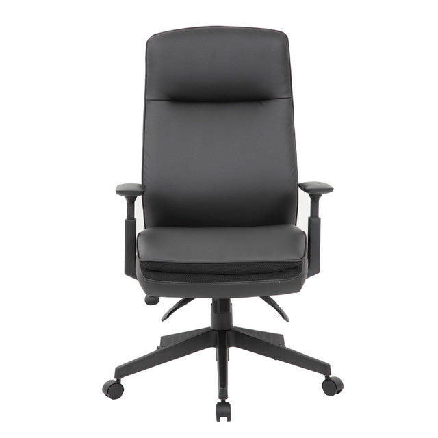 OfficeSource Obsidian High Back Executive Task Chair w/Adjustable Arms & Black Base