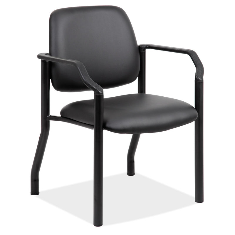 OfficeSource Big & Tall Guest Chair w/Arms & Black Frame- 300 LBS Weight Capacity