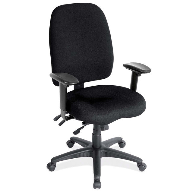 OfficeSource Advanced Multi-Function High Back Task Chair w/Adjustable Arms & Black Base