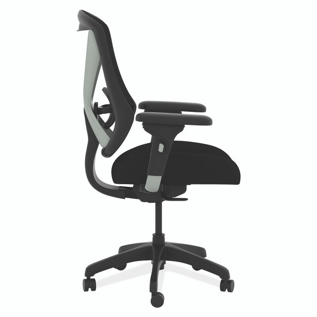 OfficeSource Viking Collection Mid Back Mesh Task Chair with Fabric Seat and Black Base