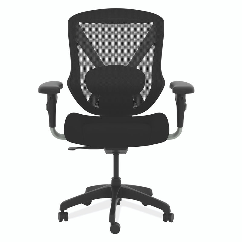 OfficeSource Viking Collection Mid Back Mesh Task Chair with Fabric Seat and Black Base