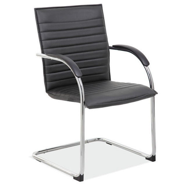 OfficeSource Ridge Collection Guest Chair w/Chrome Sled Base