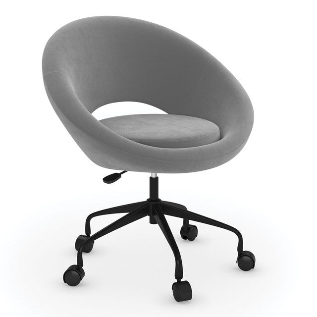 OfficeSource Scoop Collection Mid-Century Modern Chair w/5 Star Black Base