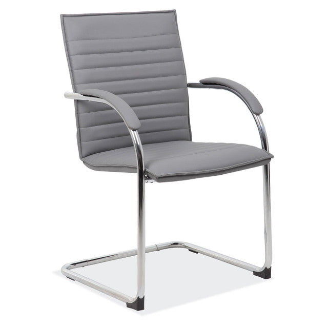 OfficeSource Ridge Collection Guest Chair w/Chrome Sled Base
