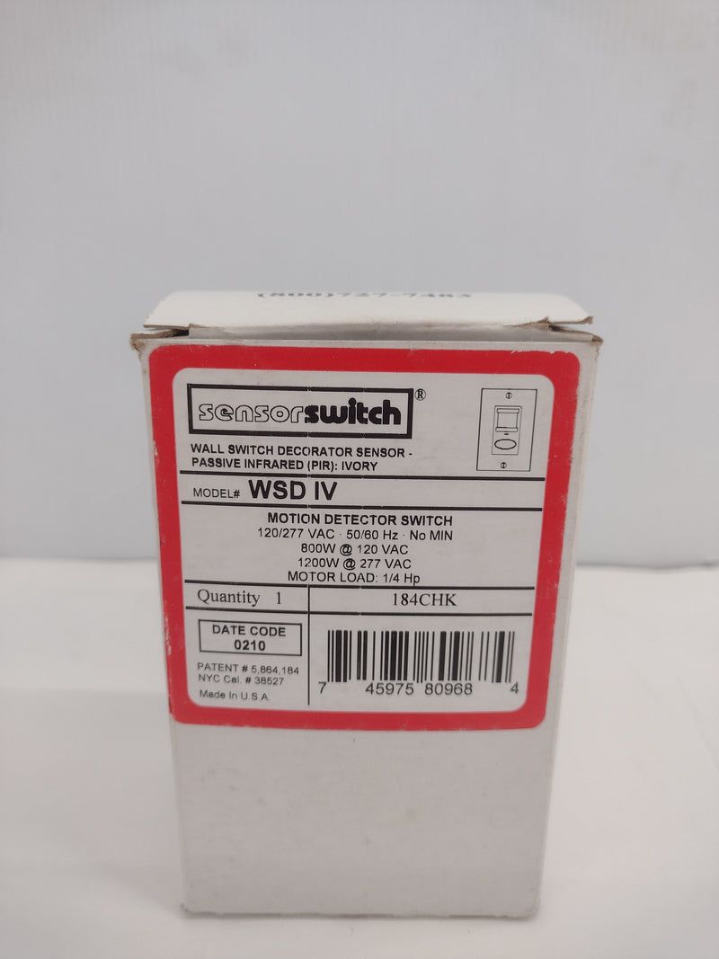 Sensorswitch WSD IV Passive Infrared (PIR) Motion Detector Wall Switch-OPEN BOX