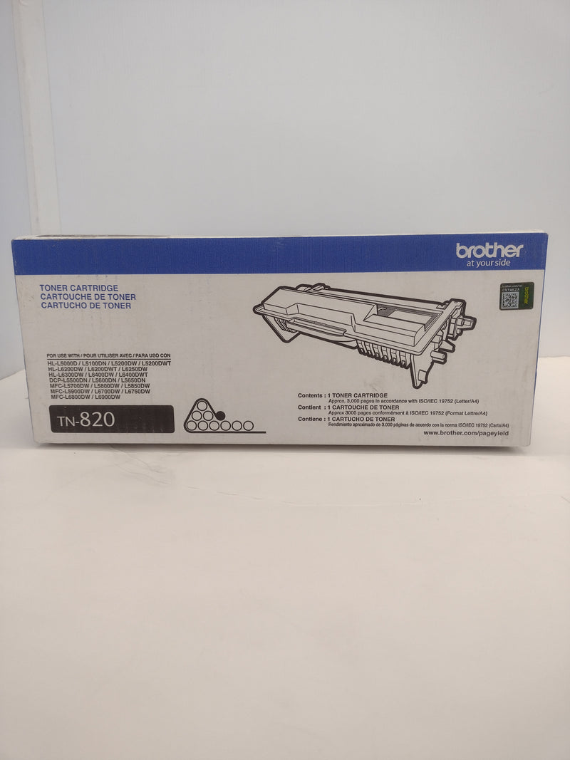 Brother TN-820 Black Laser Toner Cartridge for MFC, DCP, and HL Printers - NEW