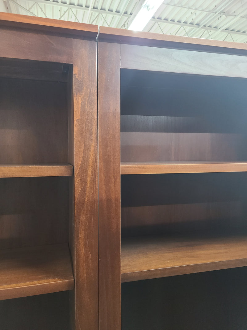 Walnut Bookcase Pair - Preowned, Each 6' x 34" x 13"
