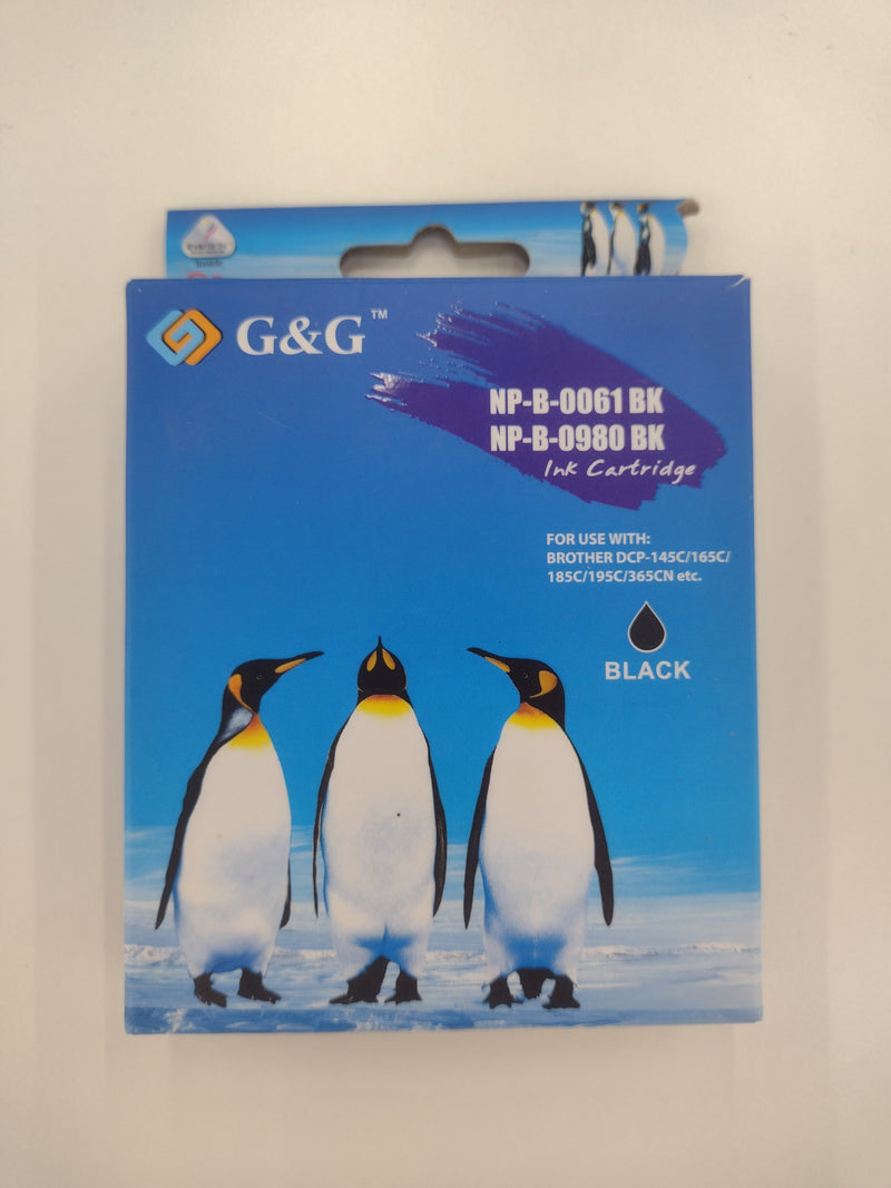 Set of 2 G&G Black and Yellow (NP-B-0061) Ink Cartridges for Brother Printers