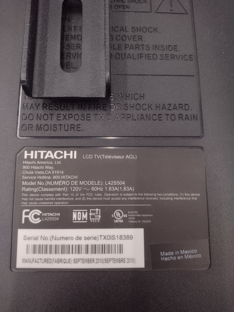 Hitachi UltraVision L42S504 42" 120 Hz 1920 x 1080 LCD Flat Panel HDTV