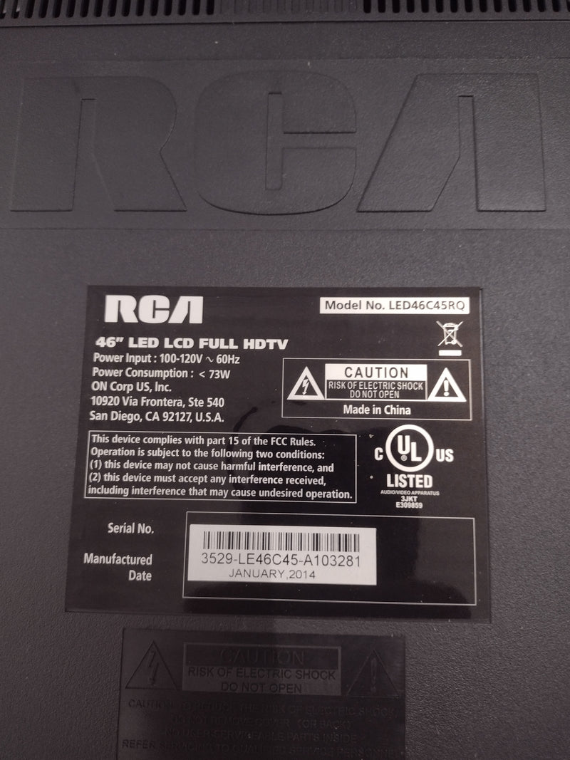 RCA 46" (LED46C45RQ) LED LCD 1920 x 1080 Full HDTV