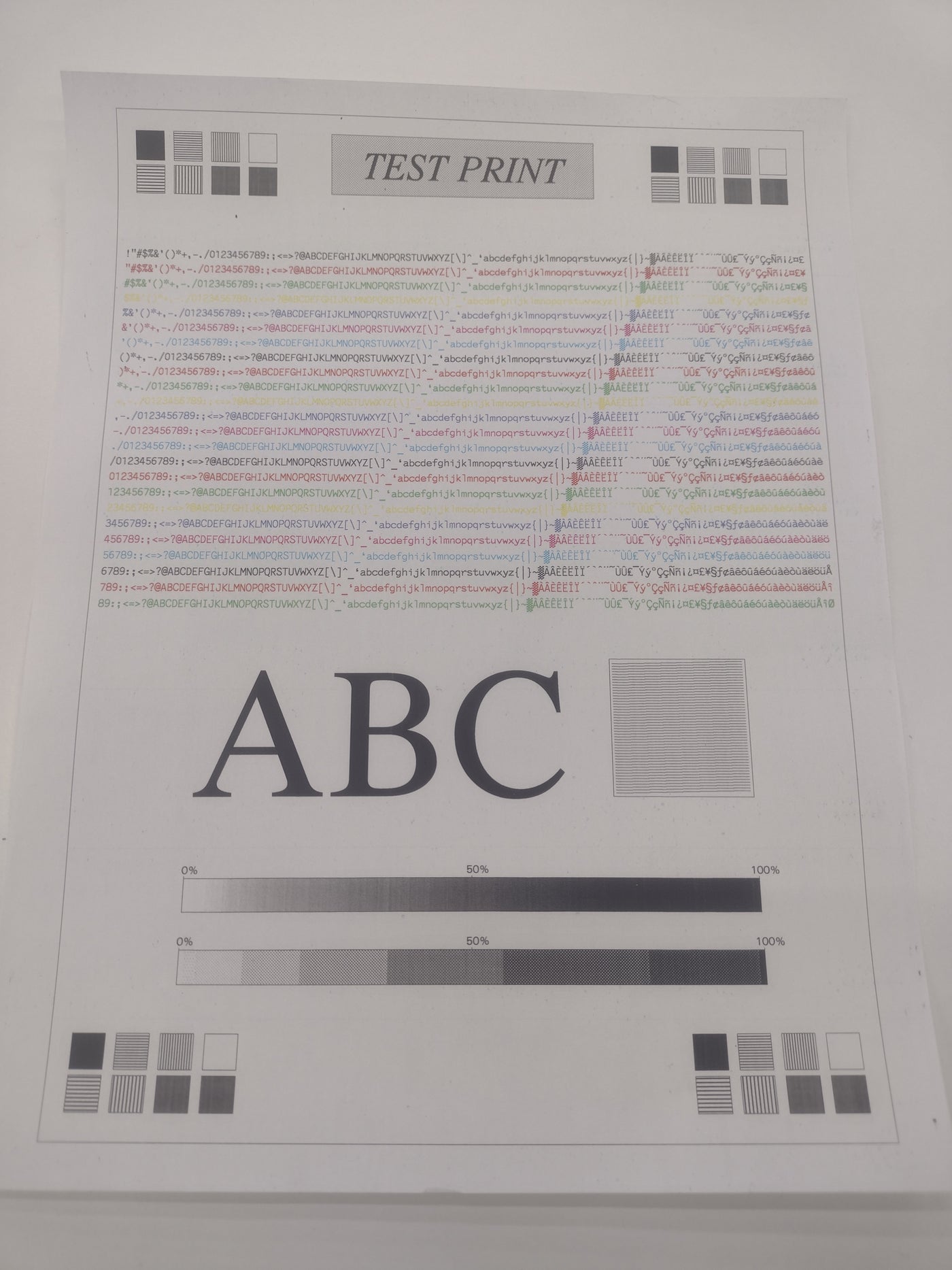 Color Lazer Primnter Test Laser Printer Test Page
