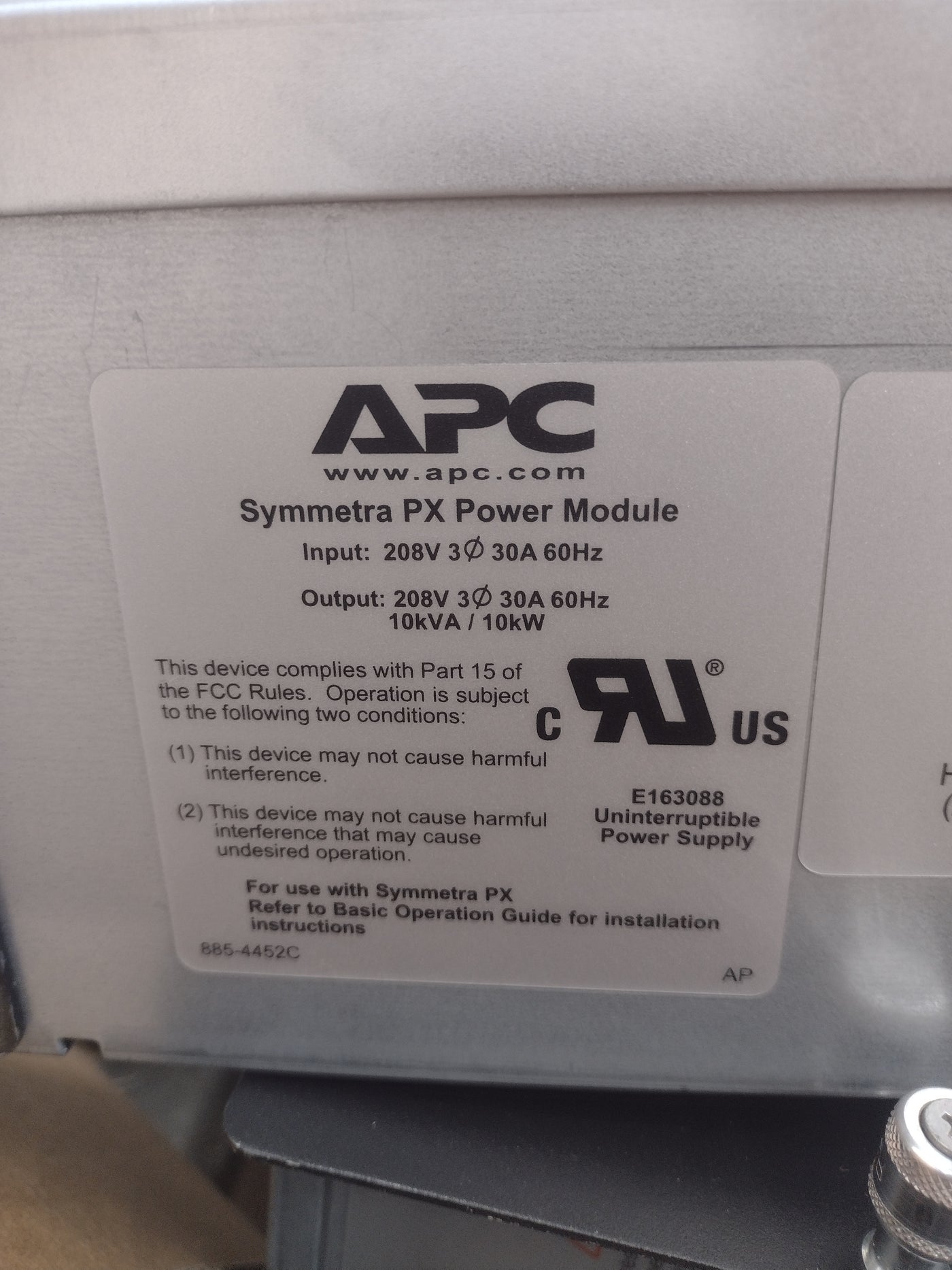 APC Symmetra PX UPS Power Module SYPM10KF - 10kVA, 10kW, 208V, 30A, 3 ...