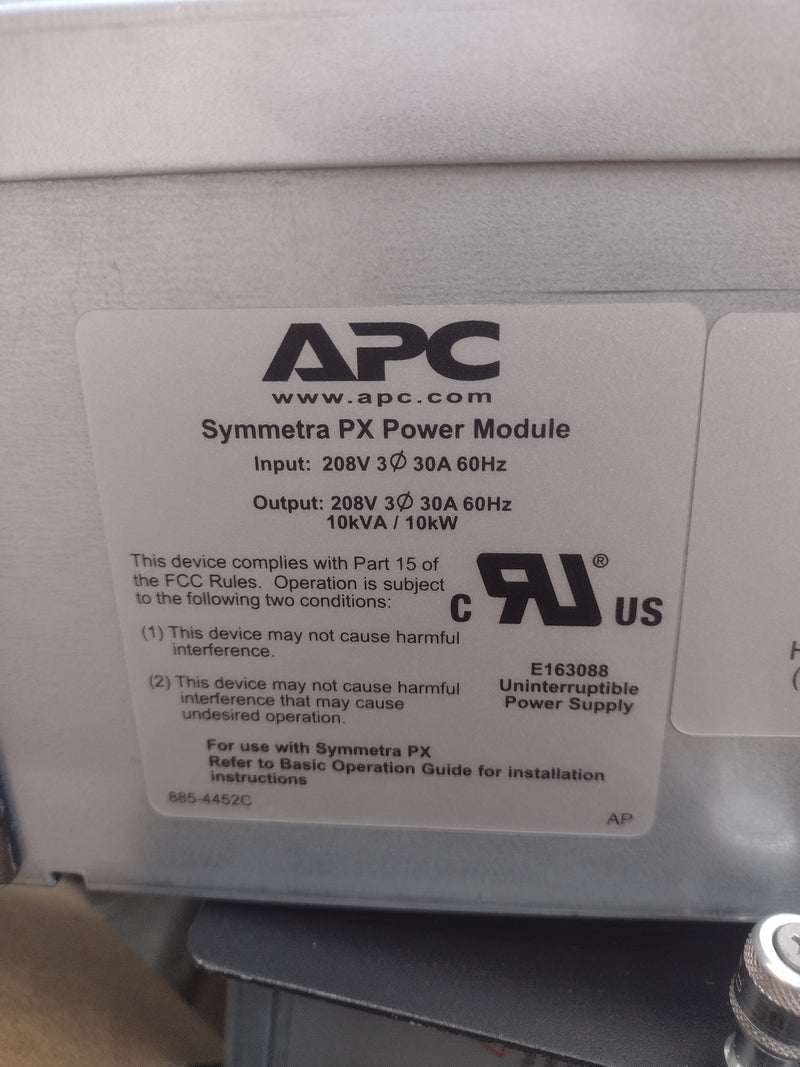 APC Symmetra PX UPS Power Module SYPM10KF - 10kVA, 10kW, 208V, 30A, 3-Phase, 3U