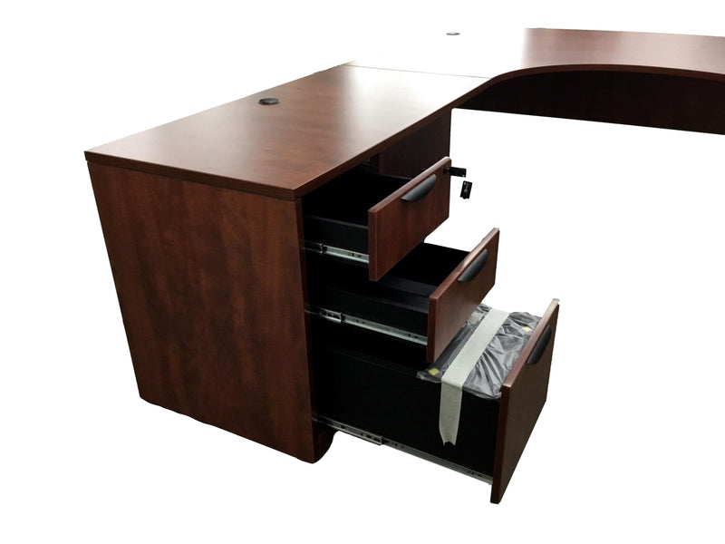 Office Source Arc Desk, L-Shape with Drawers