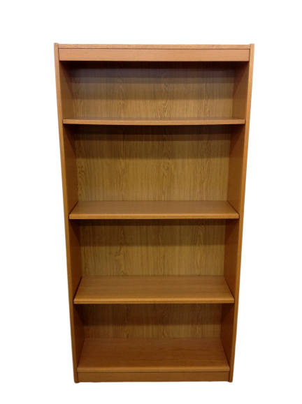 Pre-Owned 4-Shelf Oak Laminate Bookcase - 6' Tall