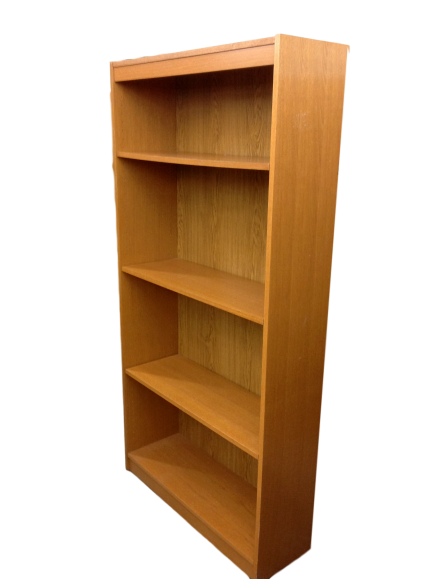 Pre-Owned 4-Shelf Oak Laminate Bookcase - 6' Tall