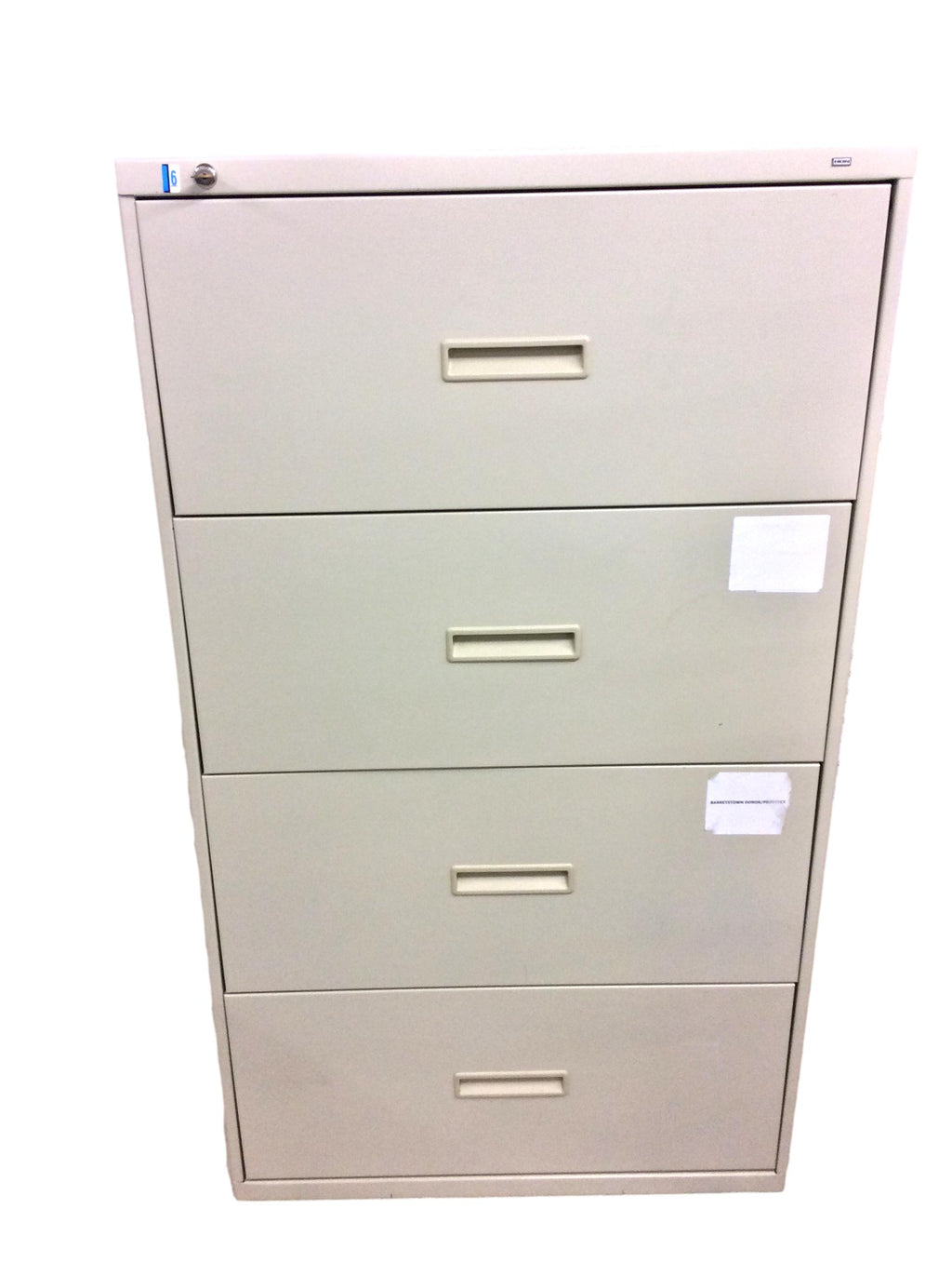 Pre-Owned HON, 4-Drawer, Lateral File Cabinet in Putty Finish  - 36"W x 19"D x 53 1/4"H