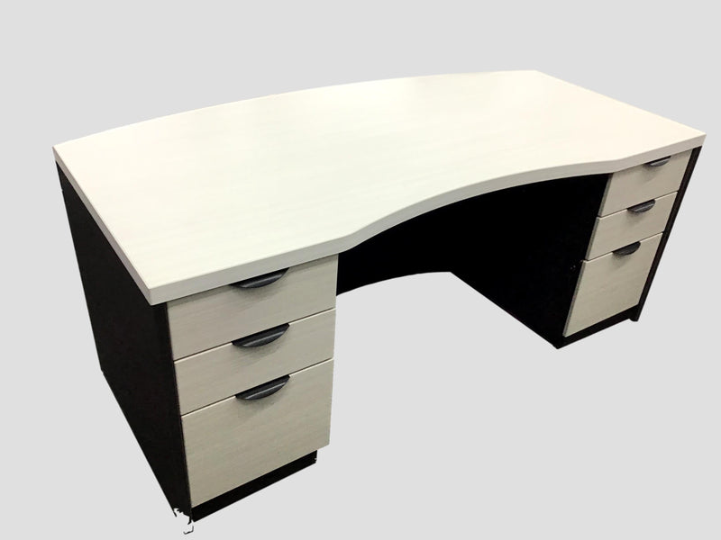 Candex Manhattan Custom Office Suite Arctic White and Gray Storm - Desk