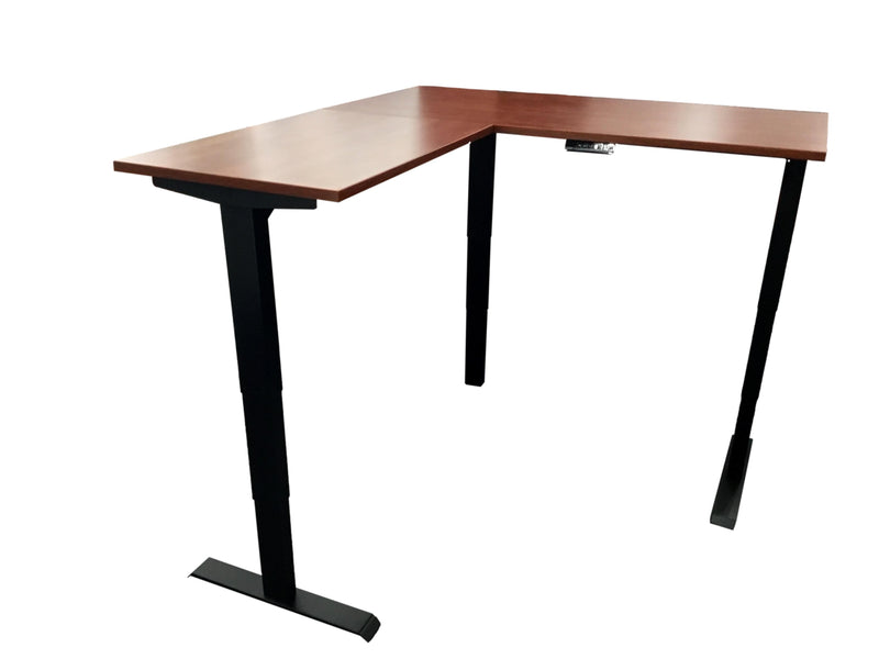 New - L-Shaped Deluxe Commercial Quality Sit Stand Desk 72" x 66"
