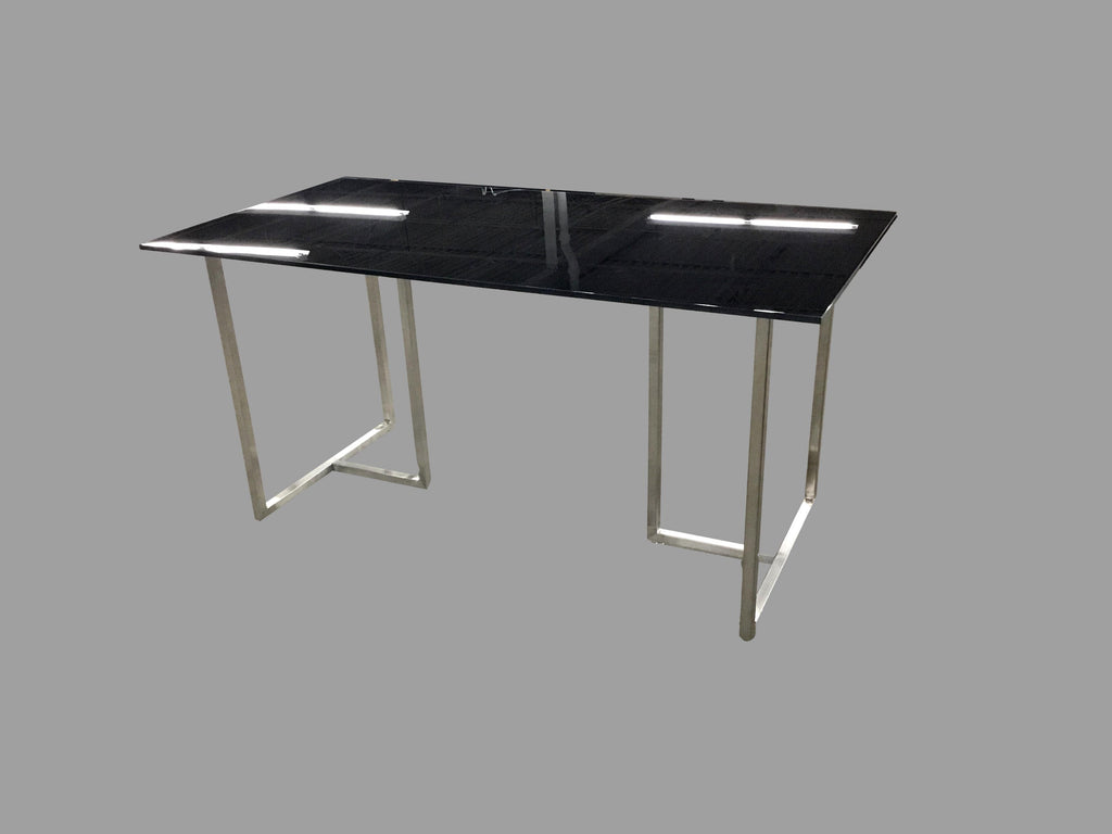 Office Source Variant Collection Rectangular Black Glass Top w/ Euro Style Base