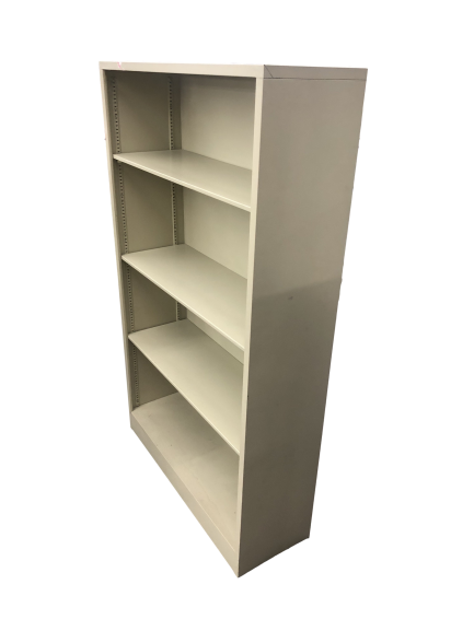 Pre-Owned Metal Bookcase in Putty Finish