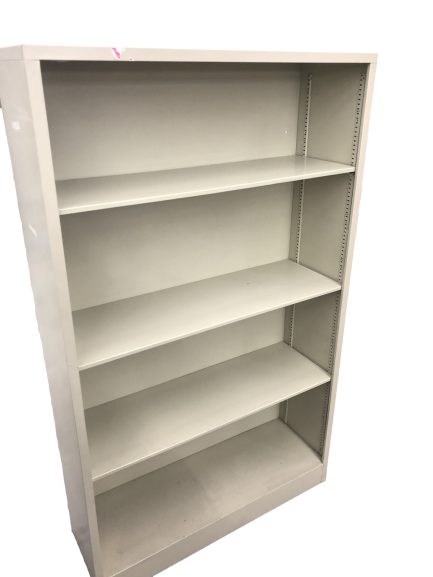 Pre-Owned Metal Bookcase in Putty Finish